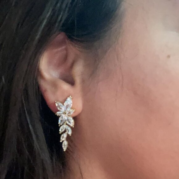 Neiman Marcus Jewelry - Neiman Marcus Crystal Drop Marquise Cubic Zirconia Bridal Earrings
